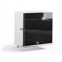 KWADRO 50 lesk, čierna, moderná závesná skrinka