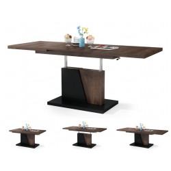 GRAND NOIR dub hnedý / čierny, rozkladacia, konferenčný stôl, stolík