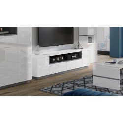 FOLK RTV-185, tv skrinka, BIELY MAT / BIELY LESK / BETON MILLENIUM