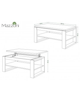 NUO dub artisan / antracit, konferenčný stolík