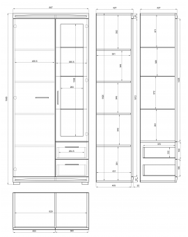Komoda SIMPLE KWD2SZ2 betón / biely lesk