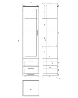Vitrína (presklená skrinka) SIMPLE  KWD1SZ2