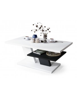 CLIFF MAT biely + čierny, konferenčný stolík, čiernobiely
