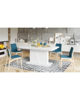 NOBLE NOIR Biely Mat - ROZKLADANÝ STÔL DO 218 cm, pre 8, 10 osôb.