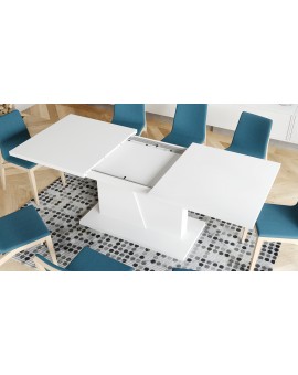 NOBLE NOIR Biely Mat - ROZKLADANÝ STÔL DO 218 cm, pre 8, 10 osôb.