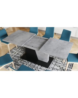 NOBLE NOIR Betón Millenium/Čierny Mat - ROZKLADANÝ STÔL DO 218 cm, pre 8, 10 osôb.