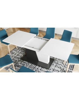NOBLE NOIR Biely Mat/Antracit (Tmavo Šedý) - ROZKLADANÝ STÔL DO 218 cm, pre 8, 10 osôb.