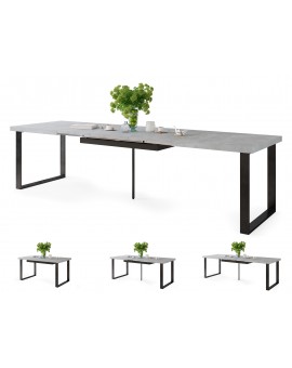 AVELLA Beton Svetlý Ateliér - LOFTOVÝ STÔL DO OBÝVACEJ IZBY / JEDÁLNE ROZKLADACÍ DO 3,1 m!