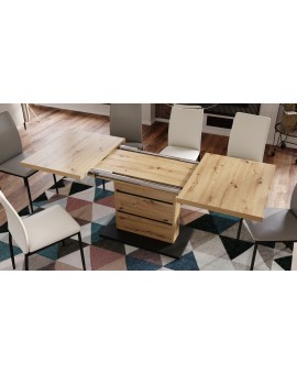 PIANO dub artisan / čierny mat - moderný rozkladací stôl do 200 cm