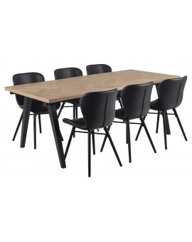 stolička ALTEA čierna koženka / nohy čierne - moderná do obývacej izby / jedálne