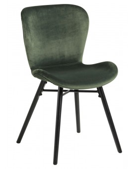 stolička BALTEA zamat lesná zeleň / nohy čierne - moderná do obývacej izby / jedálne