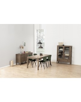 stolička BALTEA zamat lesná zeleň / nohy čierne - moderná do obývacej izby / jedálne