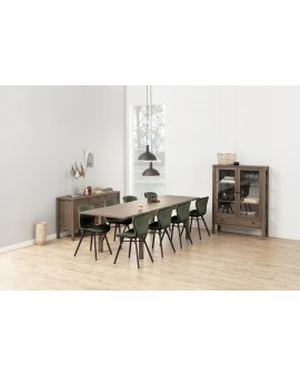 stolička ALTEA zamat lesná zeleň / nohy čierne - moderná do obývacej izby / jedálne