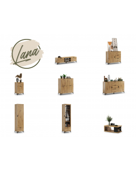 TV skrinka LANA 05 Dub Artisan - POD TV DO OBÝVAČKY SO ZÁSUVKAMI