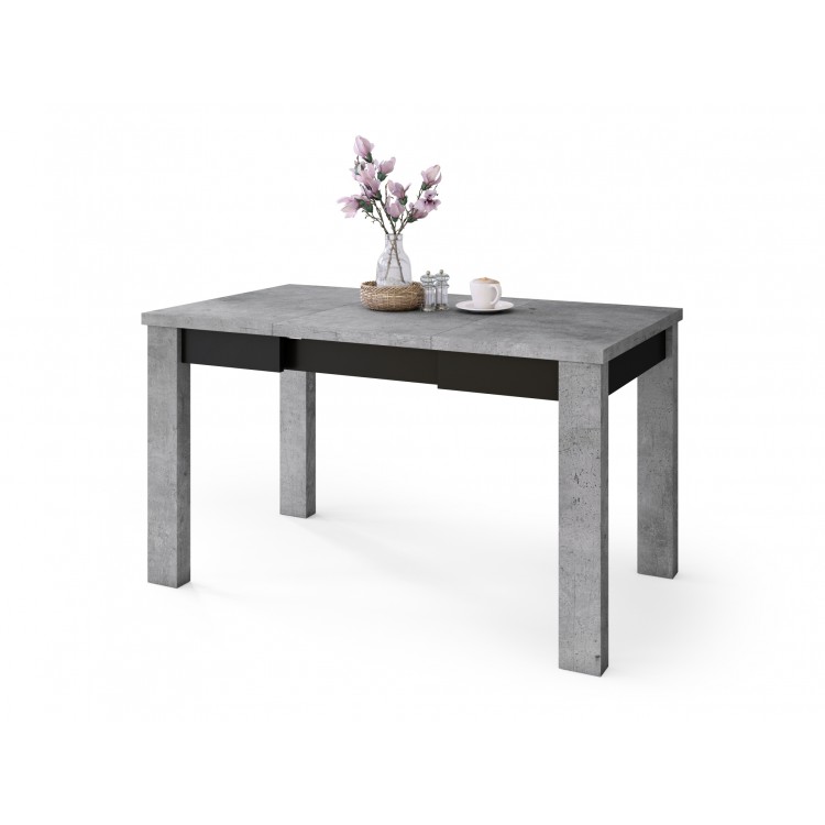 FONTE Beton Millenium / Čierny Mat - KLASICKÝ STÔL DO KUCHYNE/OBÝVACEJ IZBY 85x75 ROZKLADANÝ DO 130 cm! FONTE Beton Millenium / Čierny Mat - KLASICKÝ STÔL DO KUCHYNE/OBÝVACEJ IZBY 85x75 ROZKLADANÝ DO 130 cm!