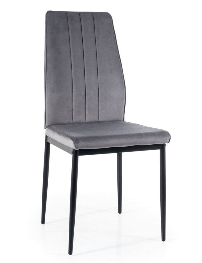 Stolička ATOM sivá (látka Bluvel 14) - moderná, čalúnená, zamatová, do obývačky, jedálne, kancelárie, kuchyne