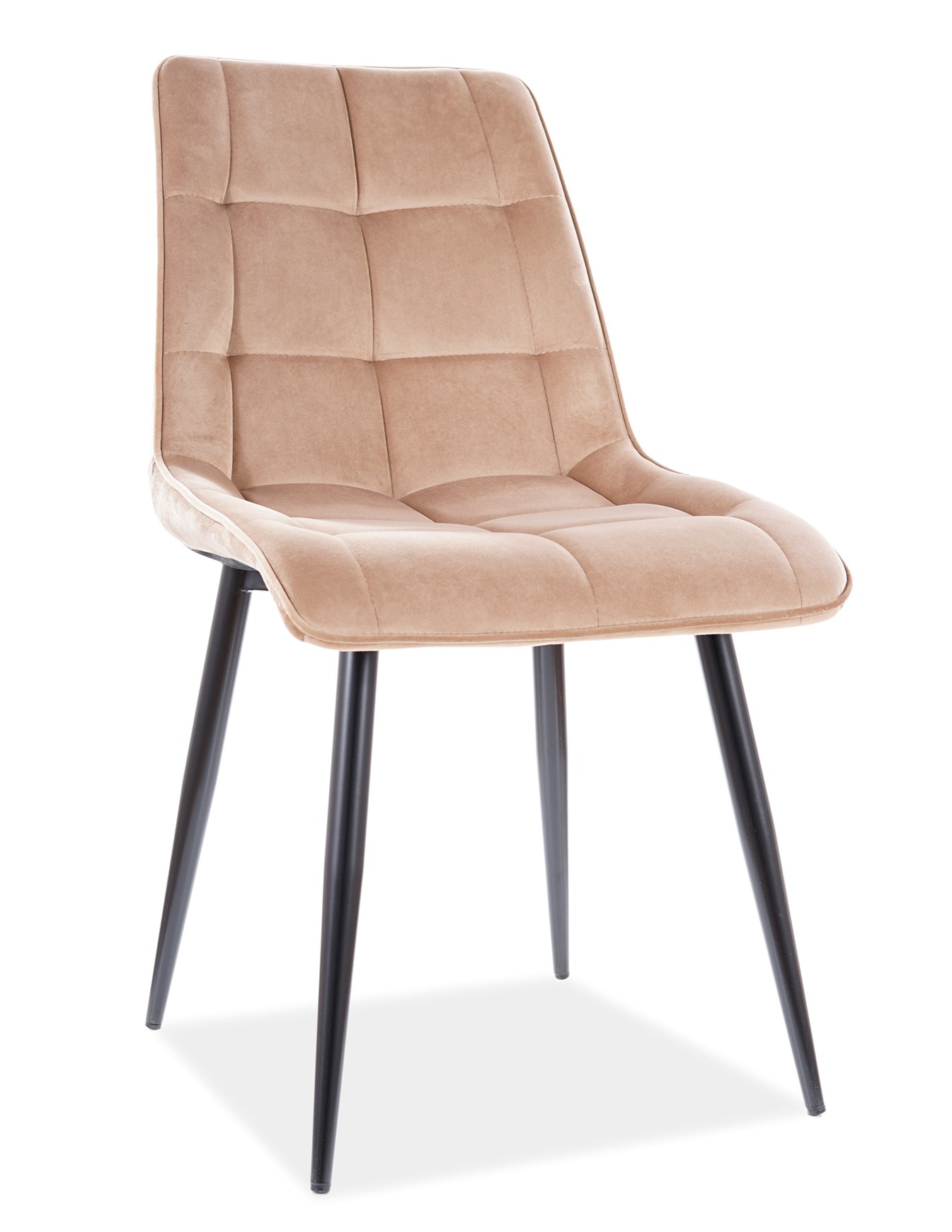 Stolička CHIC béžová (látka Bluvel 28) - moderná, čalúnená, zamatová, do obývačky, jedálne