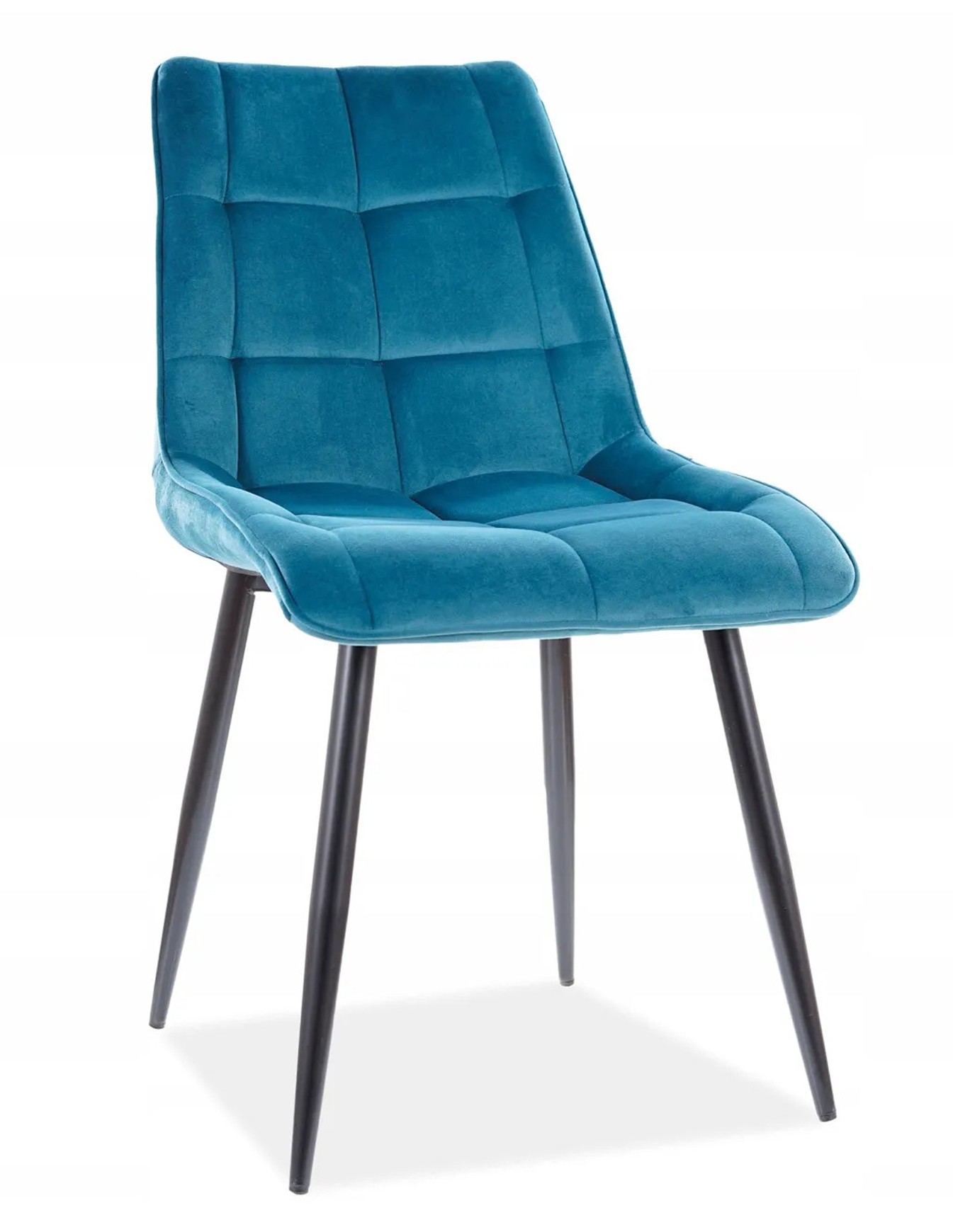 Stolička CHIC tyrkysová (látka Bluvel 85) - moderná, čalúnená, zamatová, do obývačky, jedálne