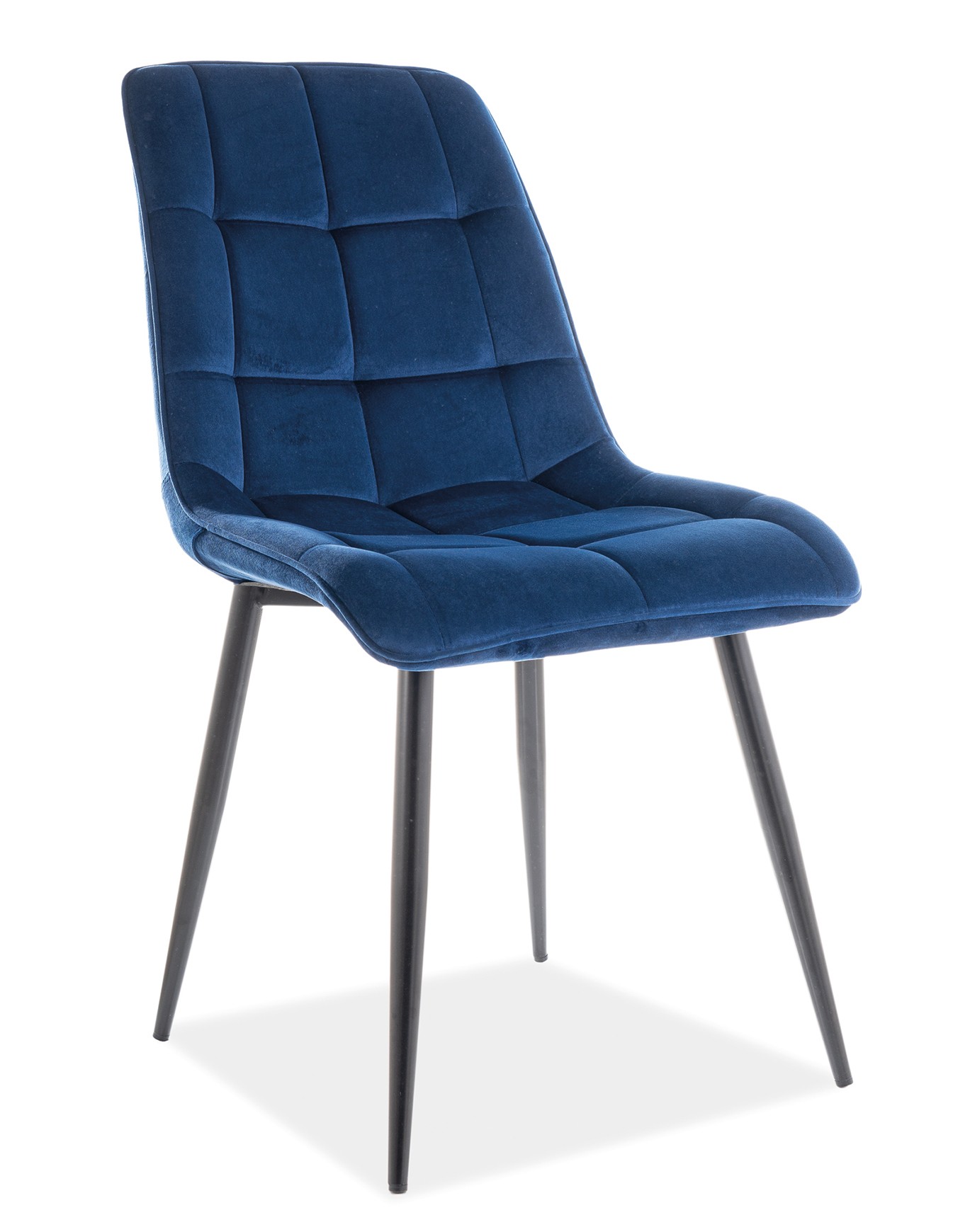 Stolička CHIC námornícka modrá (látka Bluvel 86) - moderná, čalúnená, zamatová, do obývačky, jedálne