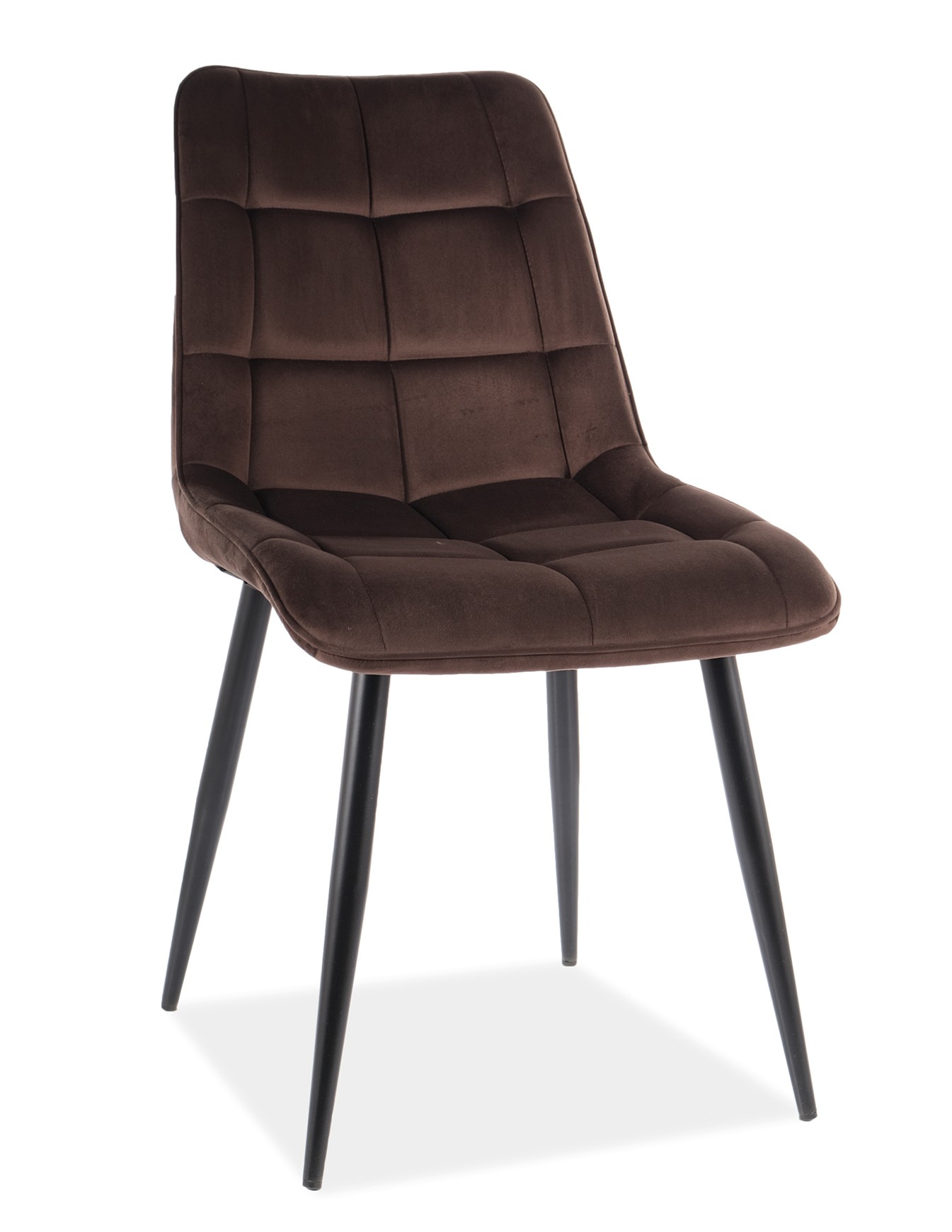 Stolička CHIC hnedá (látka Bluvel 48) - moderná, čalúnená, zamatová, do obývačky, jedálne